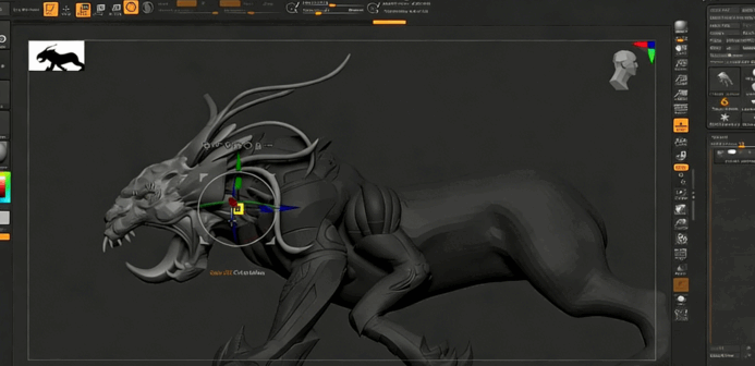 ZBrush机械怪兽生物硬表面雕刻实例训练视频教程 (图2) ZBrush机械怪兽生物硬表面雕刻实例训练视频教程 (图2)