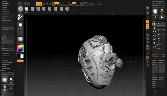 ZBrush机械头像硬表面雕刻实例训练视频教程 (图5)