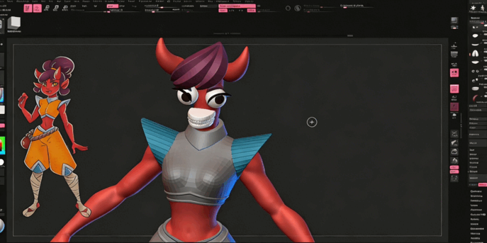 ZBrush女性游戏角色大师级完整制作流程视频教程(图4)