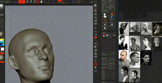 ZBrush男性头像半身骨骼数字雕刻训练视频教程(图4) ZBrush男性头像半身骨骼数字雕刻训练视频教程(图4)
