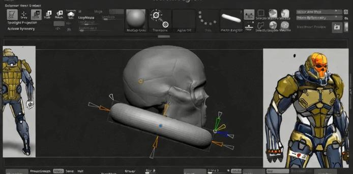ZBrush未来派机甲人硬表面雕刻视频教程 (图5) ZBrush未来派机甲人硬表面雕刻视频教程 (图5)