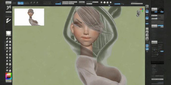 ZBrush个性女性游戏角色完整实例制作视频教程 (图5) ZBrush个性女性游戏角色完整实例制作视频教程 (图5)
