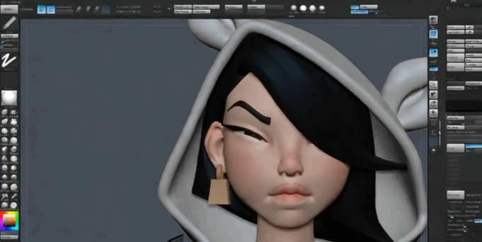 ZBrush个性女性游戏角色完整实例制作视频教程 (图2) ZBrush个性女性游戏角色完整实例制作视频教程 (图2)