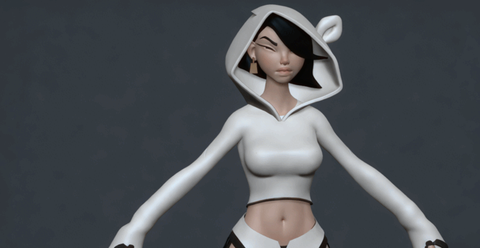 ZBrush个性女性游戏角色完整实例制作视频教程 (图3) ZBrush个性女性游戏角色完整实例制作视频教程 (图3)