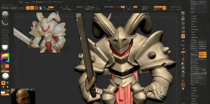 Zbrush制作Q版骑士雕刻工作流程视频教程 (图3) Zbrush制作Q版骑士雕刻工作流程视频教程 (图3)