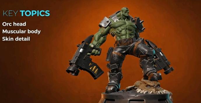 ZBrush半机械兽人角色数字雕刻实例制作视频教程 (图3) ZBrush半机械兽人角色数字雕刻实例制作视频教程 (图3)