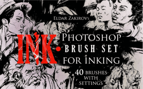 40组真实模拟墨迹笔墨数字绘画PS笔刷合集(图1) 40组真实模拟墨迹笔墨数字绘画PS笔刷合集(图1)