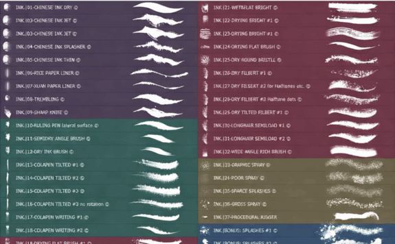 40组真实模拟墨迹笔墨数字绘画PS笔刷合集(图2) 40组真实模拟墨迹笔墨数字绘画PS笔刷合集(图2)