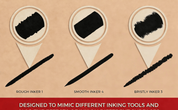 真实墨水效果数字绘画Procreate笔刷合集(图4) 真实墨水效果数字绘画Procreate笔刷合集(图4)