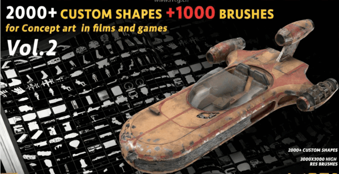 3000组概念设计自定义PS图形与PS笔刷合集(图5) 3000组概念设计自定义PS图形与PS笔刷合集(图5)