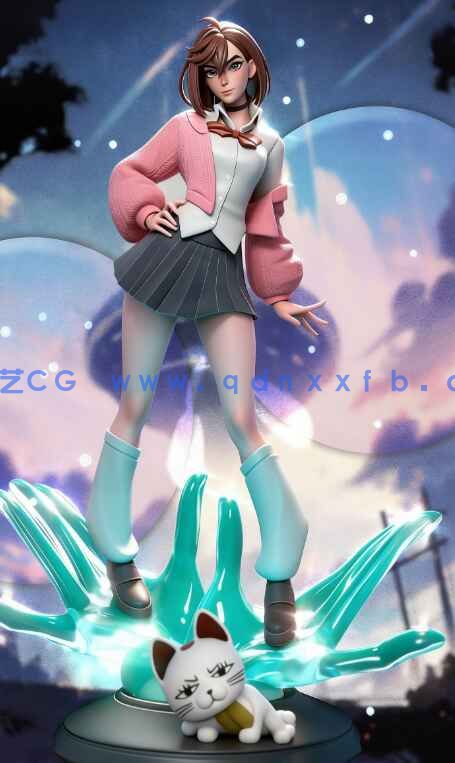 [3D打印人物] 绫濑桃Momo Ayase掐腰站姿《当哒当》动漫角色雕刻手办3D打(图4)