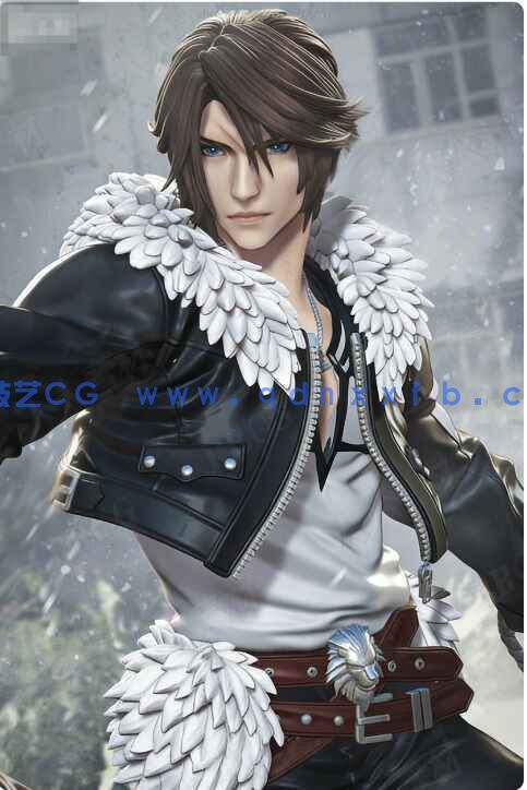 [3D打印人物] 斯考尔·莱昂哈特Squall Leonhart《最终幻想8VIII》游戏角色雕刻手办3D打印模型(图1)