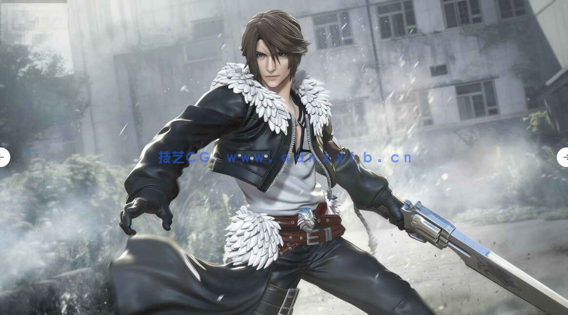 [3D打印人物] 斯考尔·莱昂哈特Squall Leonhart《最终幻想8VIII》游戏角色雕刻手办3D打印模型(图2)