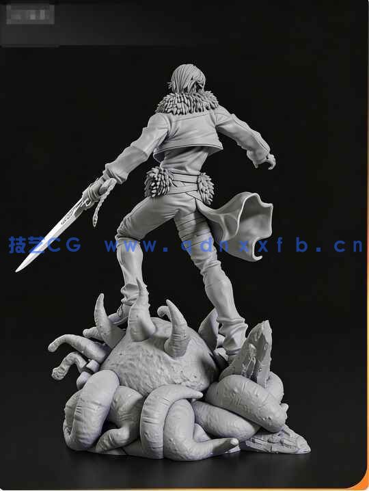 [3D打印人物] 斯考尔·莱昂哈特Squall Leonhart《最终幻想8VIII》游戏角色雕刻手办3D打印模型(图8)