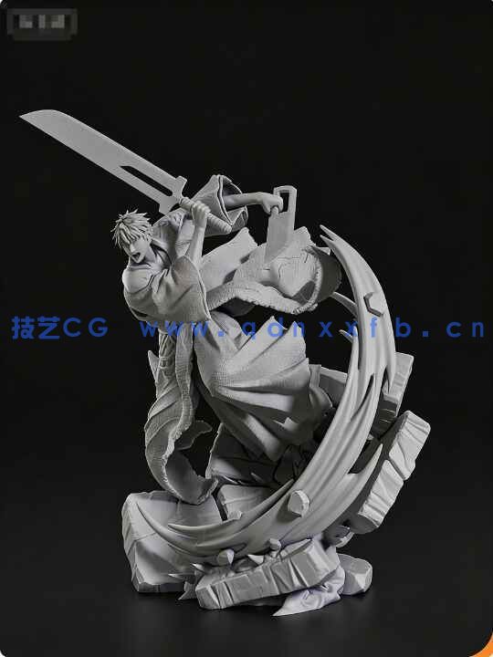 [3D打印人物] 黑崎一护Ichigo Kurosaki战斗姿势《死神》动漫角色雕刻手办3D打印模型(图6)