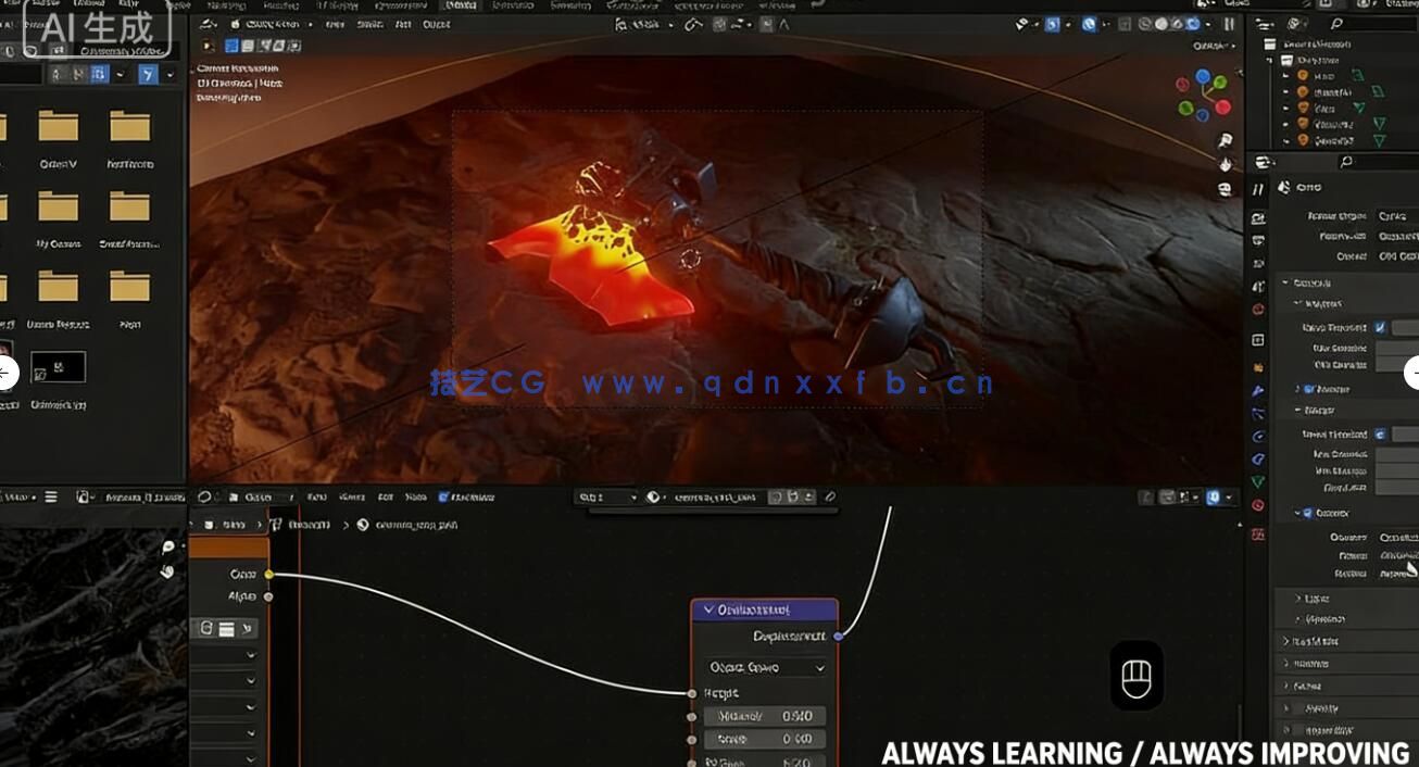 【中文字幕】Blender 3A级游戏熔岩战斧武器完整制作流程视频教程(图2)