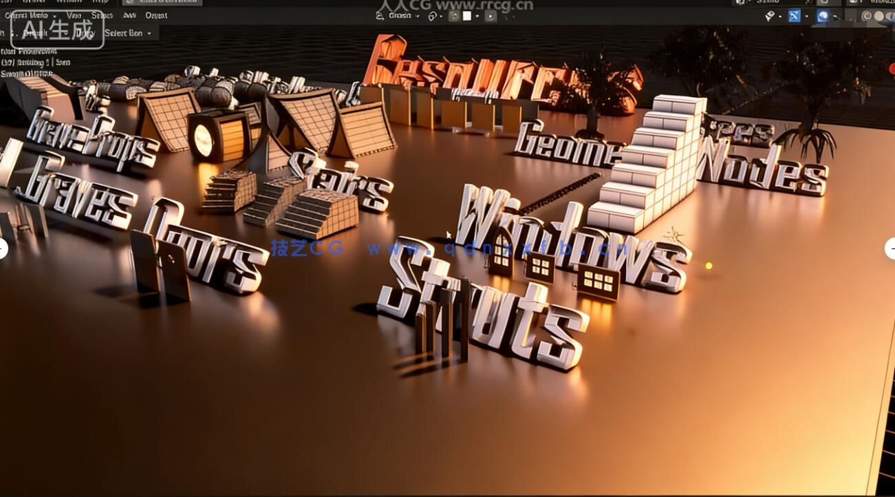 【中文字幕】Blender5与UE5.7幽灵鬼街大型建筑场景搭建实战训练(图3)