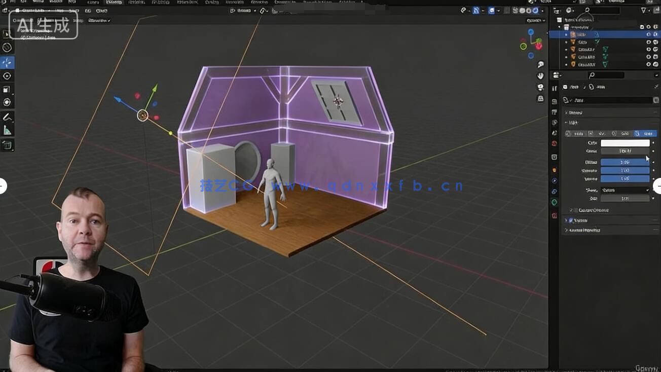 【中文字幕】Blender等距视角房间设计艺术实战训练视频教程(图9)