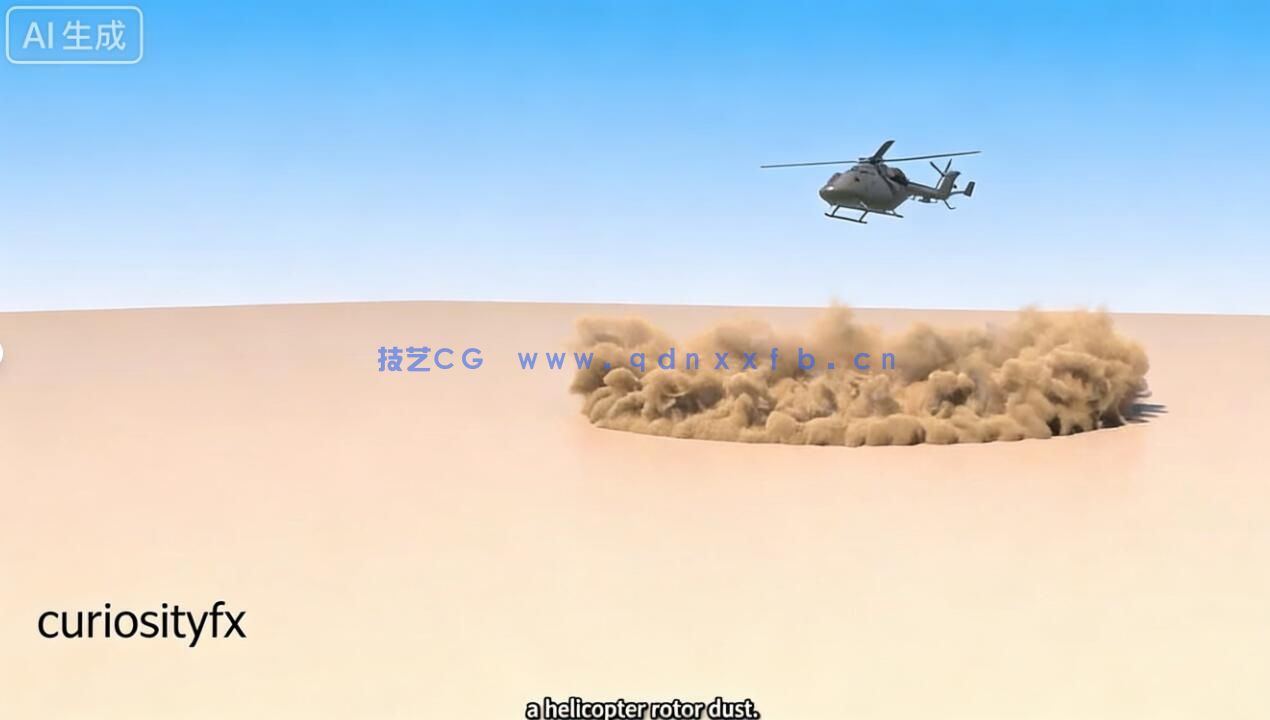 【中文字幕】Houdini直升机旋翼扬尘特效制作视频教程(图2)