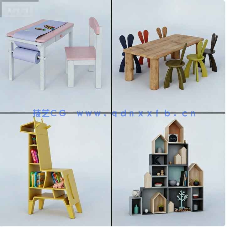 家具模型] 44组儿童玩具家具装饰相关3D模型合集 Evermotion Archmodels第244季(图4)