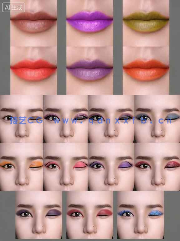 [独立角色] 亚洲短发女孩高清角色3D模型合集(图9)