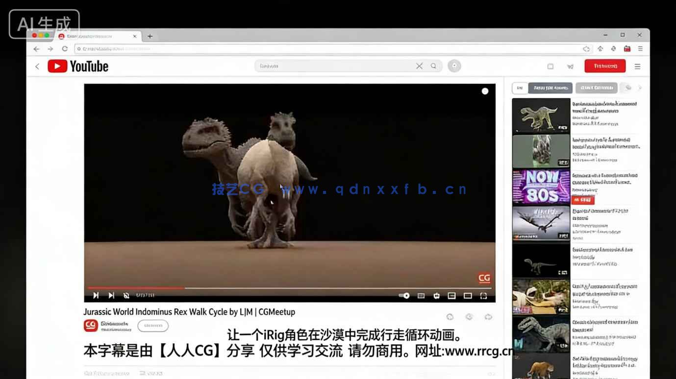 【中文字幕】Maya恐龙大型掠食型动物动画实例制作视频教程(图7)