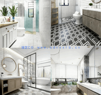 整套模型 147套卫生间模型（3Dmax源文件有材质 有场景 有灯光 ）(图20)