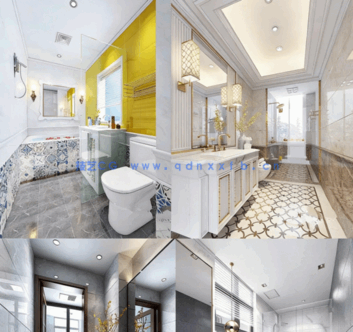 整套模型 147套卫生间模型（3Dmax源文件有材质 有场景 有灯光 ）(图17)