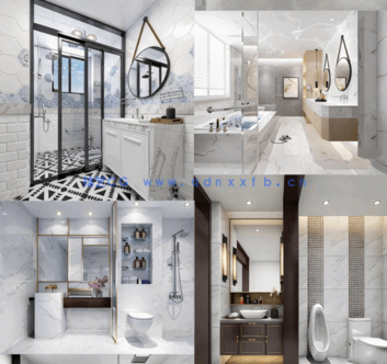 整套模型 147套卫生间模型（3Dmax源文件有材质 有场景 有灯光 ）(图15)