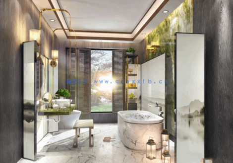 整套模型 147套卫生间模型（3Dmax源文件有材质 有场景 有灯光 ）(图5)