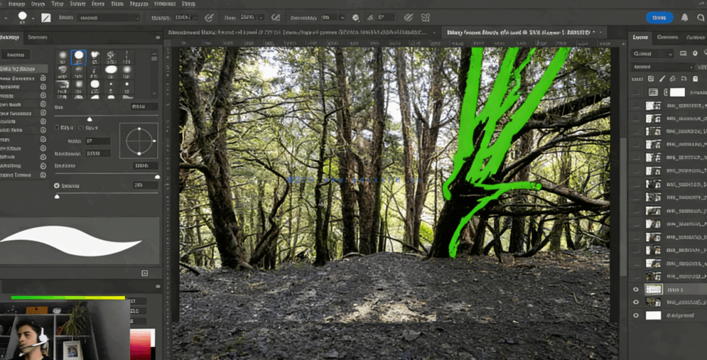 Photoshop迷雾森林场景数字绘景绘画视频教程(图1)