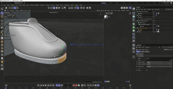 Cinema 4D鞋子建模实例制作视频教程(图1)