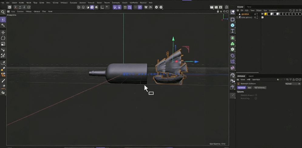 Cinema 4D瓶中浮船动画实例制作视频教程(图2)