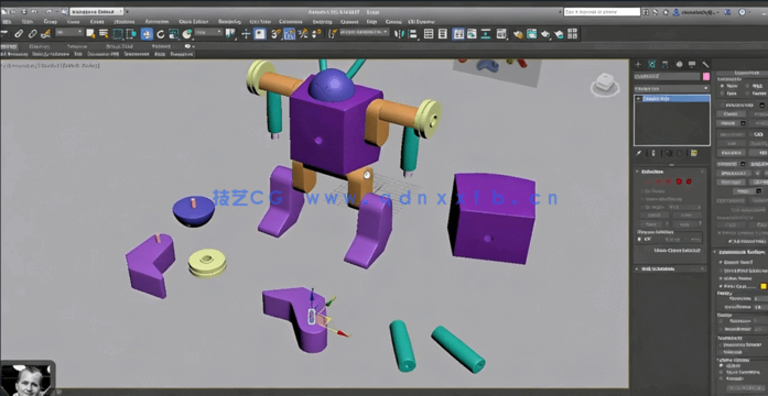 3dsmax积木机器人玩具建模制作视频教程(图1)