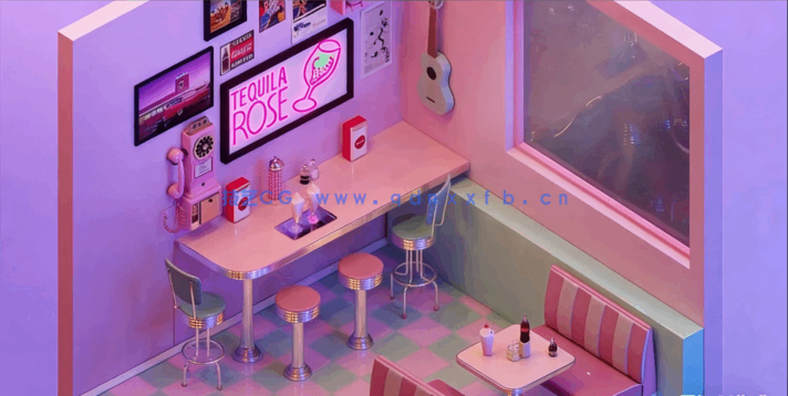 3dsmax与Corona复古小餐厅照明渲染实例制作视频教(图2) 3dsmax与Corona复古小餐厅照明渲染实例制作视频教(图2)