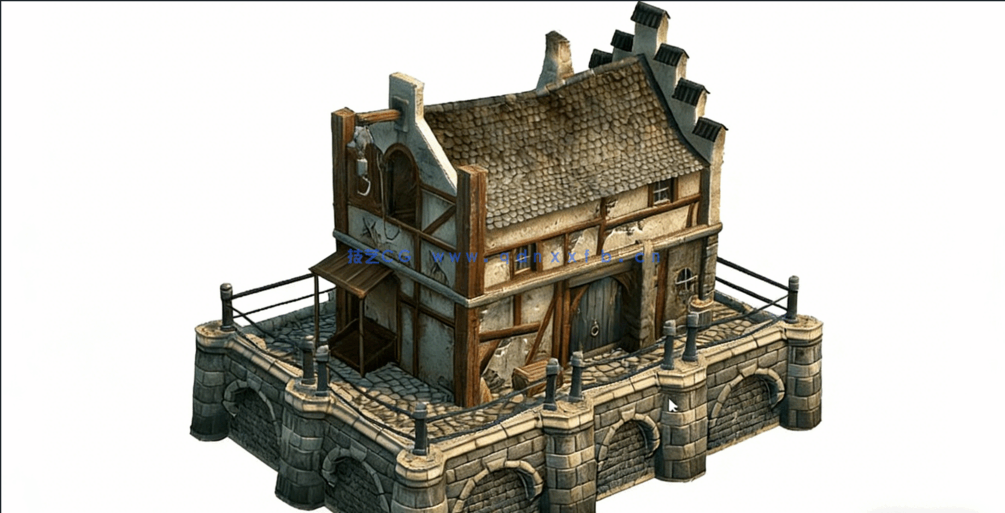 Maya中世纪房屋建筑建模实例训练视频教程(图1)