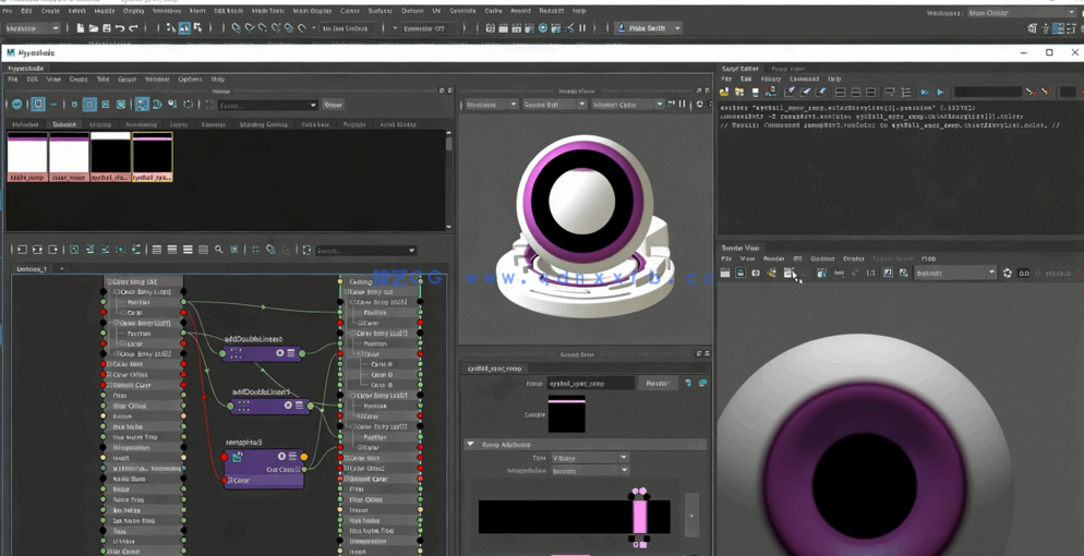 Maya眼睛虹膜瞳孔程序节点实例制作视频教程(图3)