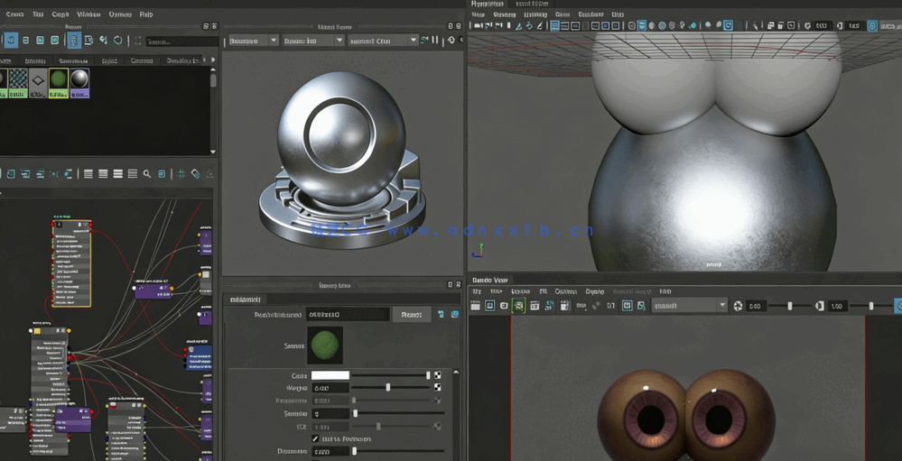 Maya眼睛虹膜瞳孔程序节点实例制作视频教程(图4)