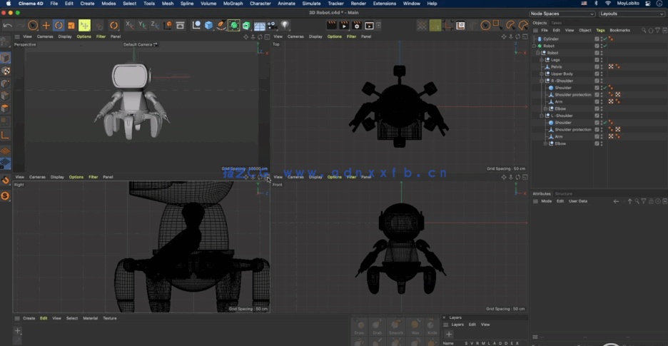 Cinema 4D制作3D蜘蛛机器人角色技术训练视频教程(图4)