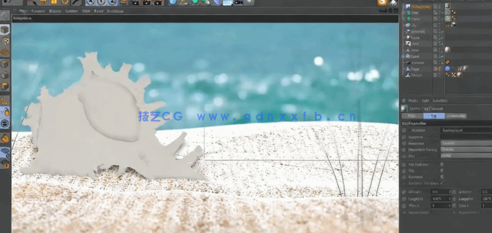 C4D逼真沙滩环境场景实例制作视频教程(图3)