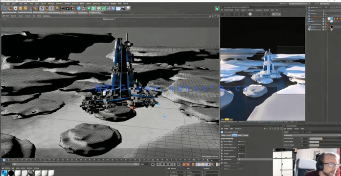 C4D与PS未来科幻城市景观构建工作流程视频教程(图5) C4D与PS未来科幻城市景观构建工作流程视频教程(图5)