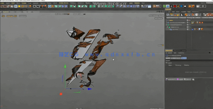 C4D刚体液体VFX特效模拟实例训练视频教程(图4) C4D刚体液体VFX特效模拟实例训练视频教程(图4)