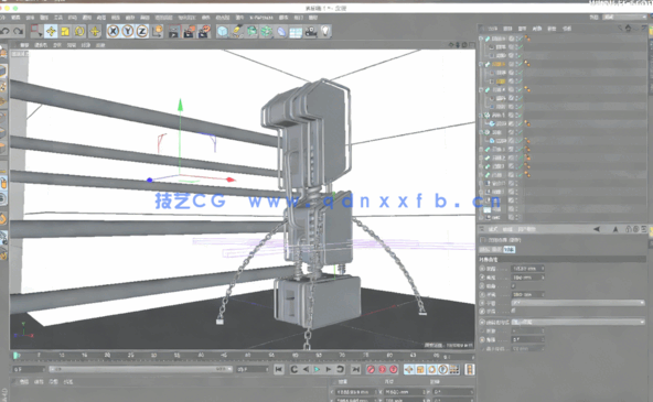 肖坤前C4D金属文字建模渲染视频教程(图2) 肖坤前C4D金属文字建模渲染视频教程(图2)