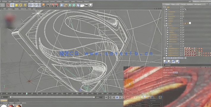 C4D超人标志质感渲染视频教程 (图2)