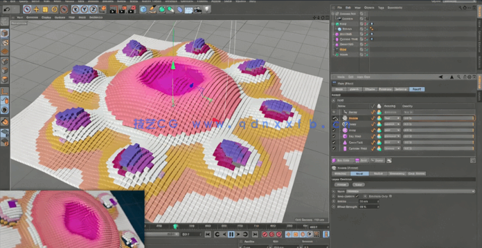 Cinema 4D中Fields动画隆器特效视频教程(图5) Cinema 4D中Fields动画隆器特效视频教程(图5)