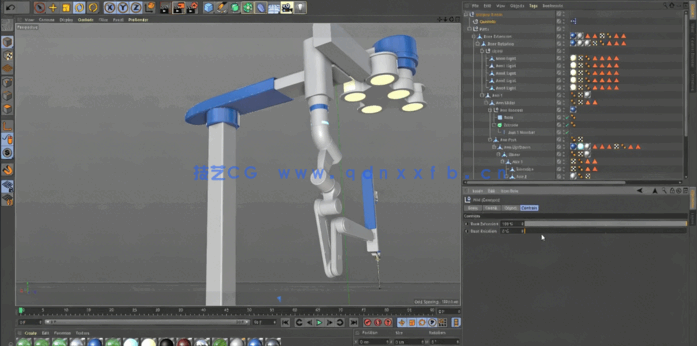 Cinema 4D精准外科机械手臂动画制作视频教程(图2)