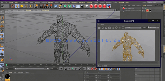 C4D中Redshift快速制作人物多边形特效视频教程 (图5)
