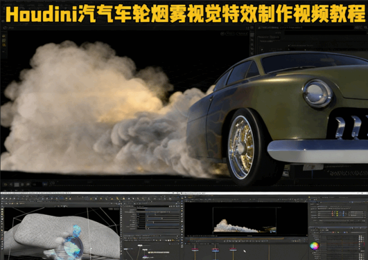 Houdini汽车轮胎烟雾视觉特效制作视频教程(图1) Houdini汽车轮胎烟雾视觉特效制作视频教程(图1)