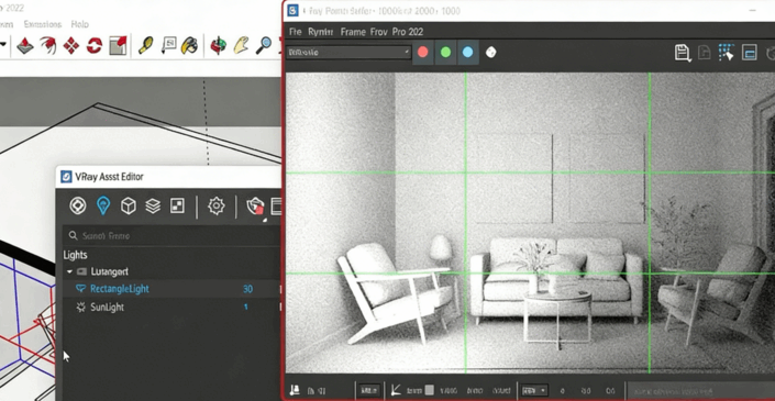 V-Ray6和Sketchup逼真客厅室内设计训练视频教程(图3)