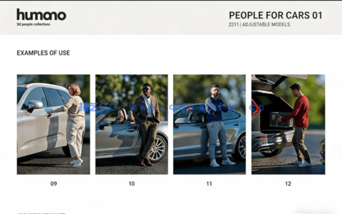 12个姿势3d人物Humano 3D - 2211 - People for cars(图6)
